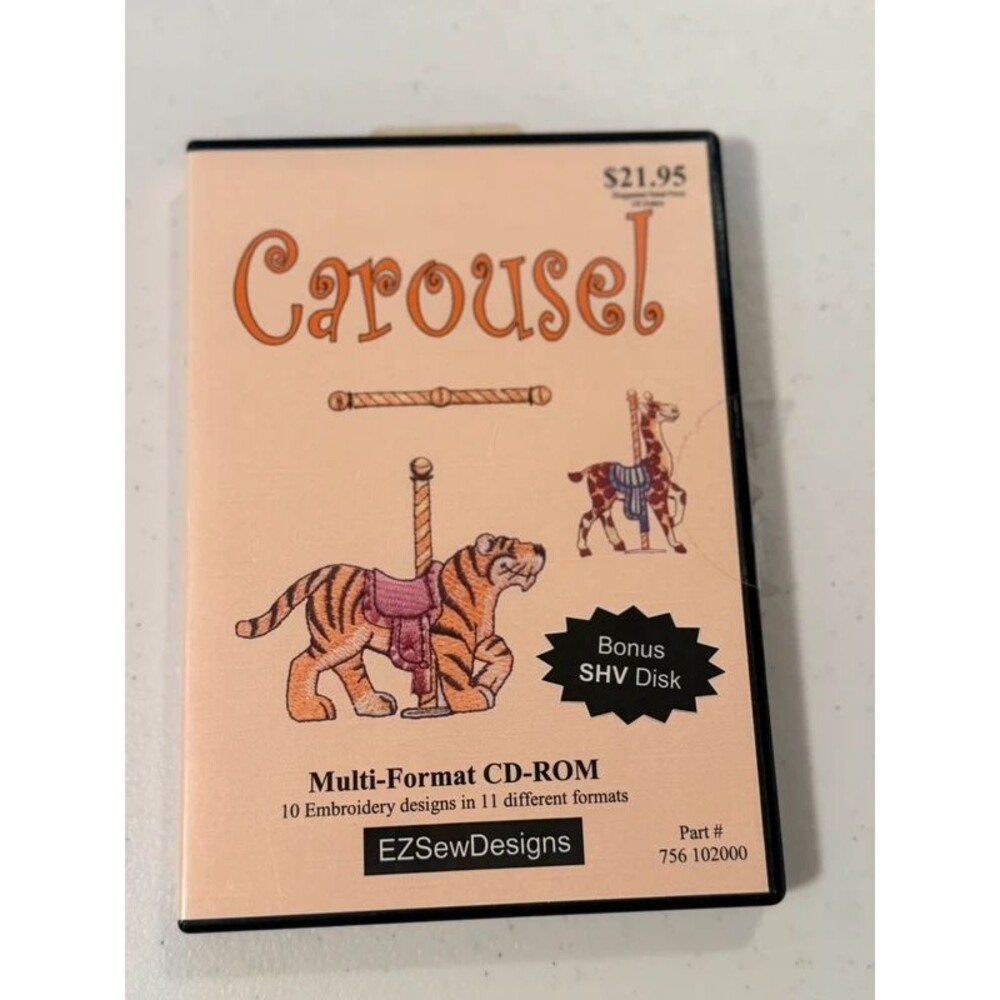 EZ Sew Designs Carousel Embroidery Machine 10 Design 11 Format Multimedia Format